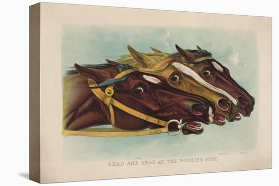 Head and Head at the Winning Post-Currier & Ives-Premier Image Canvas