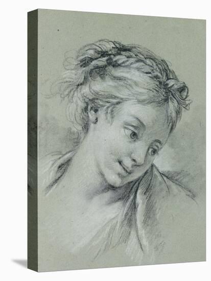 Head of a Girl Looking Down to the Right-Francois Boucher-Premier Image Canvas