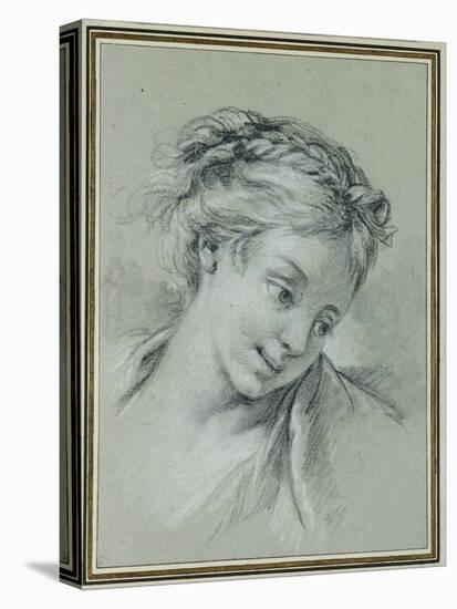 Head of a Girl Looking Down to the Right-Francois Boucher-Premier Image Canvas
