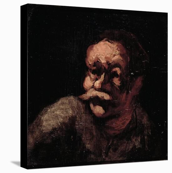 Head of a Man (Oil on Panel)-Honore Daumier-Premier Image Canvas