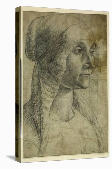 Head of a Woman Wearing a Coif-Domenico Ghirlandaio-Premier Image Canvas