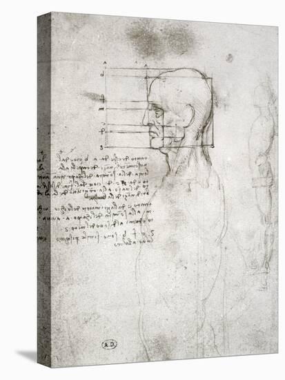 Head of an Old Man in Profile, Facsimile Copy-Leonardo da Vinci-Premier Image Canvas