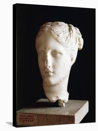 Head of Aphrodite, 325 BC Sculpture from School of Praxiteles from Apulia, Italy BC-null-Premier Image Canvas