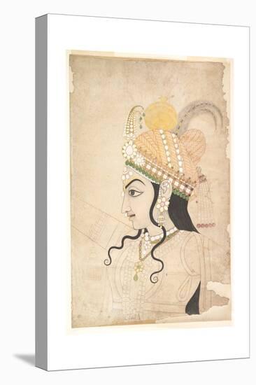 Head of Krishna: Cartoon for a Mural of the Raslila, c.1800-Indian School-Premier Image Canvas