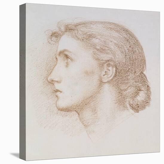 Head Study of a Young Woman, C.1880 (Chalk on Paper)-Edward John Poynter-Premier Image Canvas