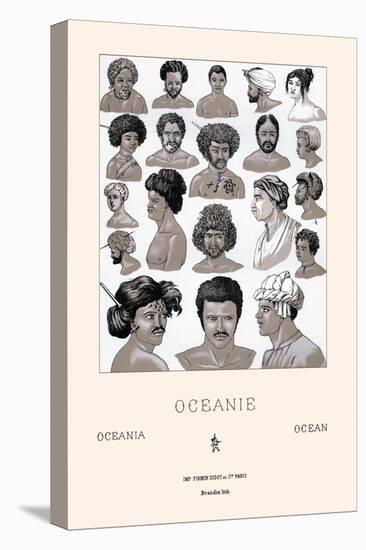 Headdresses and Hairstyles of Oceania-Racinet-Stretched Canvas