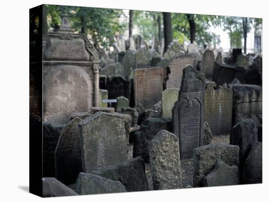 Headstones in the Graveyard of the Jewish Cemetery, Josefov, Prague, Czech Republic-Richard Nebesky-Premier Image Canvas