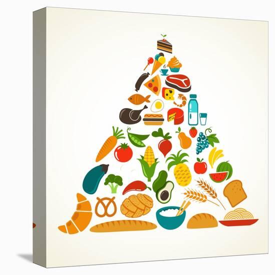 Health Food Pyramid-Marish-Stretched Canvas