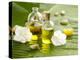 Health Spa with Massage Oil and White Flower ,Candle on Leaf-crystalfoto-Premier Image Canvas