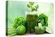 Healthy Green Vegetable Juice on Wooden Table-Kesu01-Premier Image Canvas