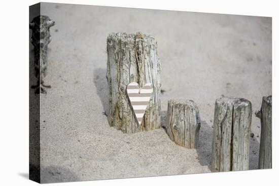 Heart Charms, Wooden Pole, Beach, Icon, Love-Andrea Haase-Premier Image Canvas