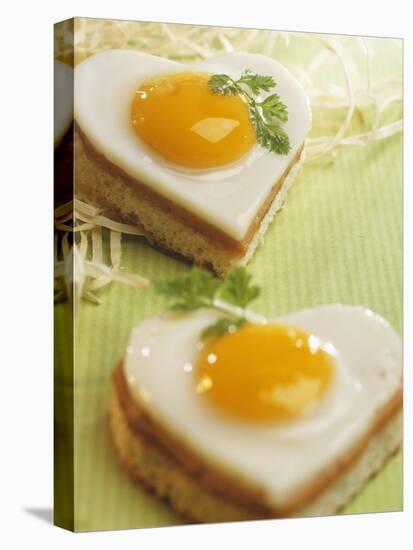 Heart-Shaped Ham and Egg on Toast-Blickpunkte-Premier Image Canvas