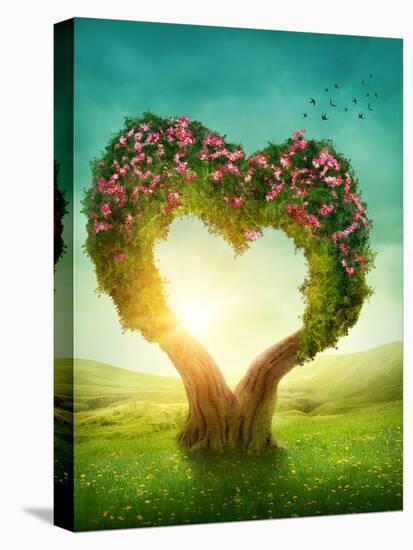 Heart Shaped Tree in the Meadow-egal-Premier Image Canvas