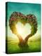 Heart Shaped Tree in the Meadow-egal-Premier Image Canvas