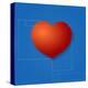 Heart Symbol Like Blueprint Drawing-eriksvoboda-Stretched Canvas