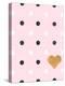 Heart White and Black Dots on Pink-Sd Graphics Studio-Stretched Canvas