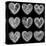 Hearts Chalkboard, Love Background and Texture-homobibens-Stretched Canvas