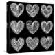 Hearts Chalkboard, Love Background and Texture-homobibens-Stretched Canvas