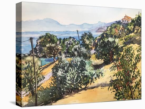 Heat of the Day Greece 2020 (watercolour)-Tilly Willis-Premier Image Canvas