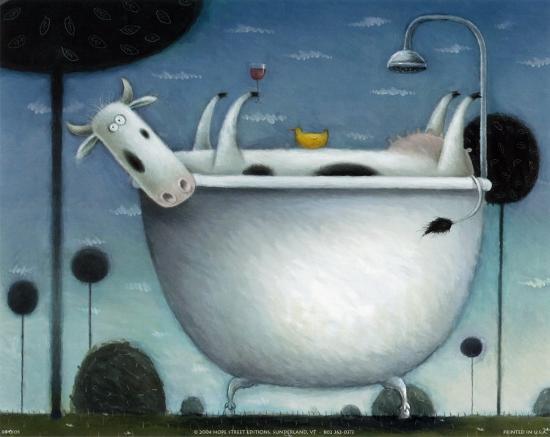 Heaven is a Hot Bath-Rob Scotton-Stretched Canvas