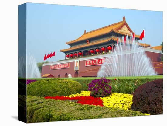 Heavenly Gate Entrance to Forbidden City Decorated with Fountains and Flowers During National Day F-Kimberly Walker-Premier Image Canvas