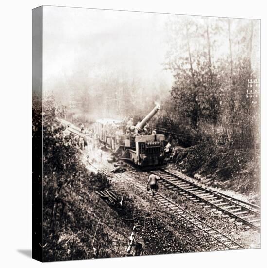 Heavy artillery on railway track, c1914-c1918-Unknown-Premier Image Canvas