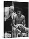 Heavyweight Champ Floyd Patterson Advised by Cus D'Amato During Fight, Yankee Stadium-George Silk-Premier Image Canvas