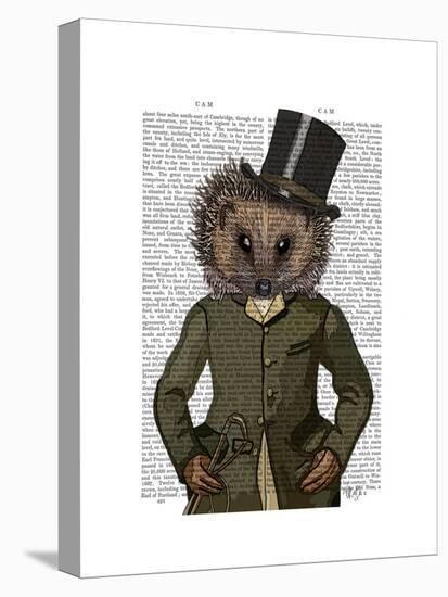 Hedgehog Rider Portrait-Fab Funky-Stretched Canvas