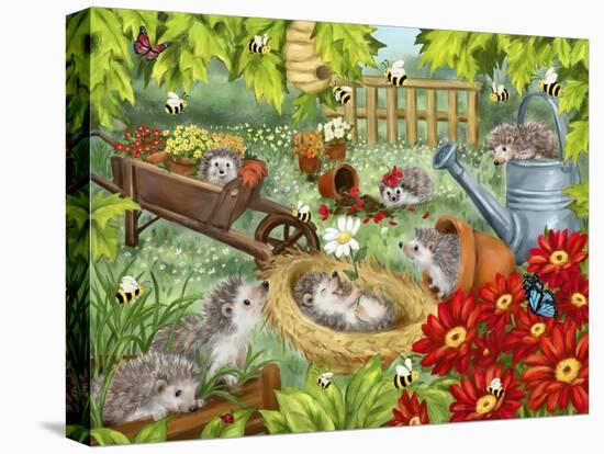 Hedgehogs Playing in Garden-MAKIKO-Premier Image Canvas