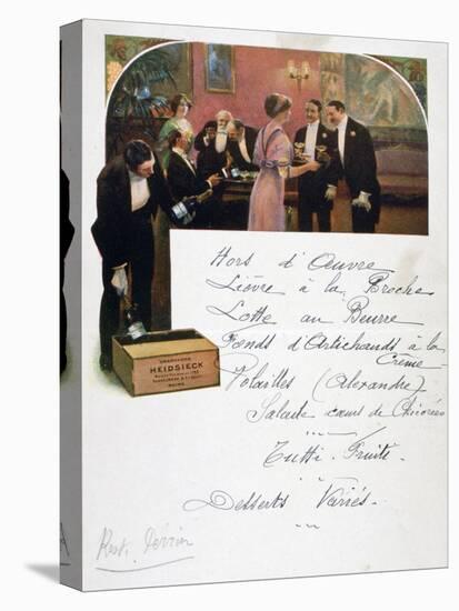 Heidsieck Champagne Advertisement on a Menu, 19th Century-null-Premier Image Canvas