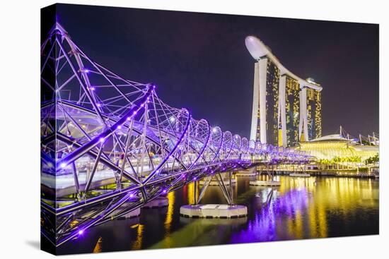 Helix Bridge leading to the Marina Bay Sands, Marina Bay, Singapore, Southeast Asia, Asia-Fraser Hall-Premier Image Canvas