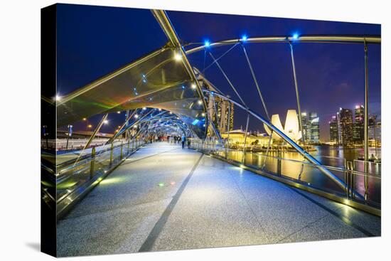 Helix Bridge leading to the Marina Bay Sands, Marina Bay, Singapore, Southeast Asia, Asia-Fraser Hall-Premier Image Canvas