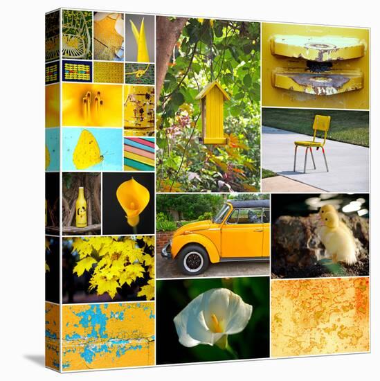 Hello Sunshine Collage-Gail Peck-Stretched Canvas
