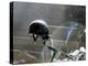 Helmet on Motorcycle Handlebar-null-Premier Image Canvas