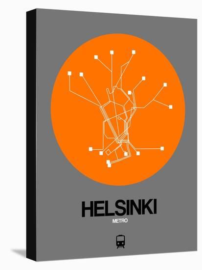 Helsinki Orange Subway Map-NaxArt-Stretched Canvas