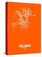 Helsinki Street Map Orange-NaxArt-Stretched Canvas