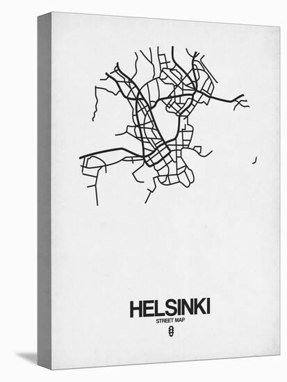 Helsinki Street Map White-NaxArt-Stretched Canvas