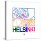 Helsinki Watercolor Street Map-NaxArt-Stretched Canvas