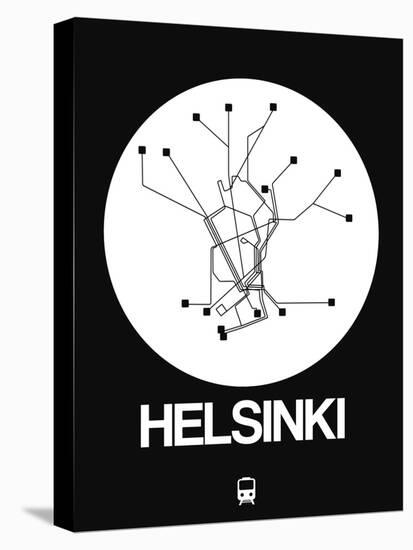 Helsinki White Subway Map-NaxArt-Stretched Canvas