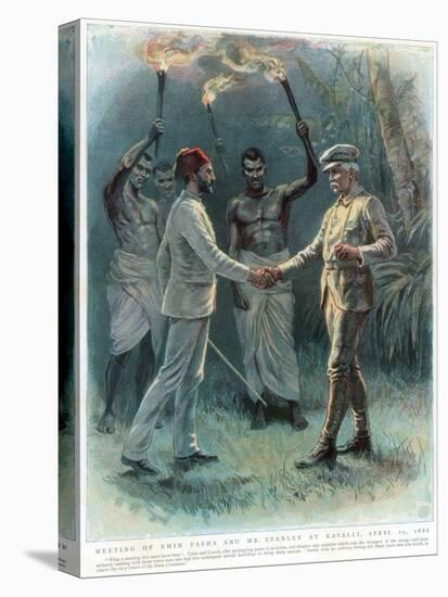 Henry Morton Stanley, Welsh Journalist and Explorer, Meeting Emin Pasha at Kavalli, 29 April 1888-null-Premier Image Canvas