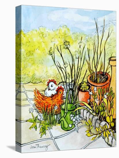Hens and Pots, Lucy Redman Open Garden, 2000-Joan Thewsey-Premier Image Canvas