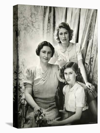 Her Majesty Queen Elizabeth the Queen Mother, Princess Elizabeth and Princess Margaret-Cecil Beaton-Premier Image Canvas