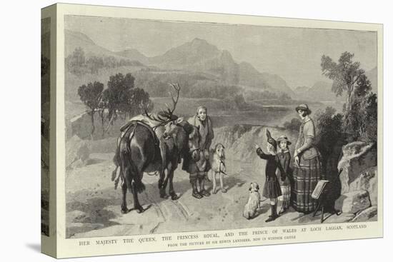 Her Majesty the Queen, the Princess Royal, and the Prince of Wales at Loch Laggan, Scotland-Edwin Landseer-Premier Image Canvas