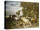 Herd of Cows at a Drinking Pool-Charles Emile Jacque-Premier Image Canvas