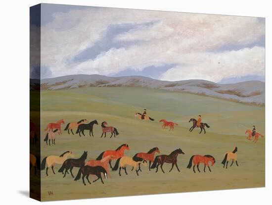 Herding Horses, Inner Mongolia-Vincent Haddelsey-Premier Image Canvas