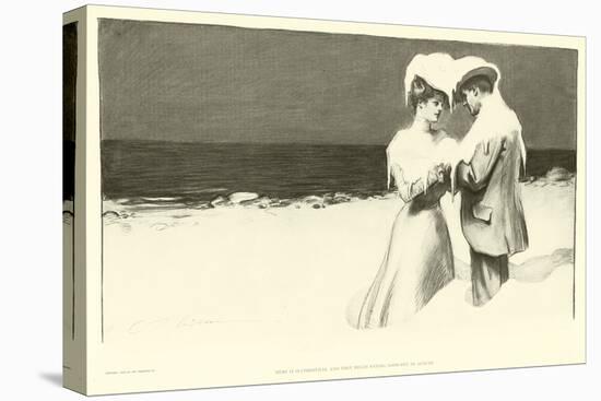 Here it is Christmas and They Began Saying Goodbye in August (Lithograph)-Charles Dana Gibson-Premier Image Canvas