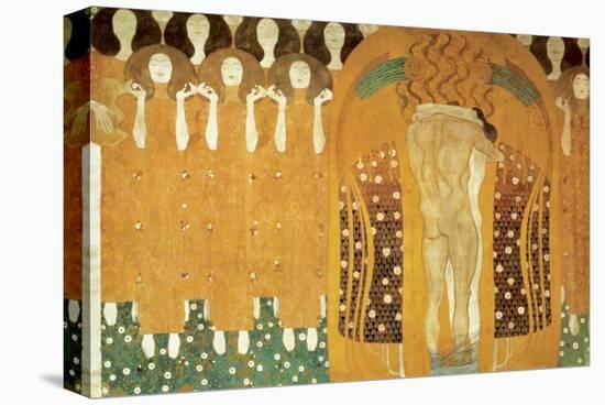 Here's a Kiss to the Whole World, Beethoven Frieze (detail), 1902-Gustav Klimt-Stretched Canvas