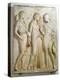Hermes, Orpheus and Eurydice, Relief, Roman Copy of the Original from the 5th Century BC-null-Premier Image Canvas
