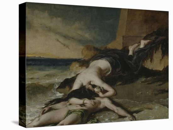 Hero, Having Thrown Herself from the Tower at the Sight of Leander Drowned, Dies on His Body-William Etty-Premier Image Canvas