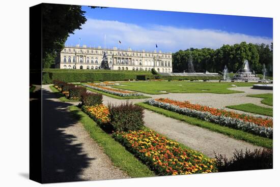 Herrenchiemsee castle on Herreninsel island in Lake Chiemsee, Upper Bavaria, Bavaria, Germany-null-Stretched Canvas